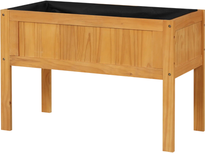 Costway Wood Raised Garden Bed Elevated Planter Box w/ Liner Drainage Holes 44551026 New