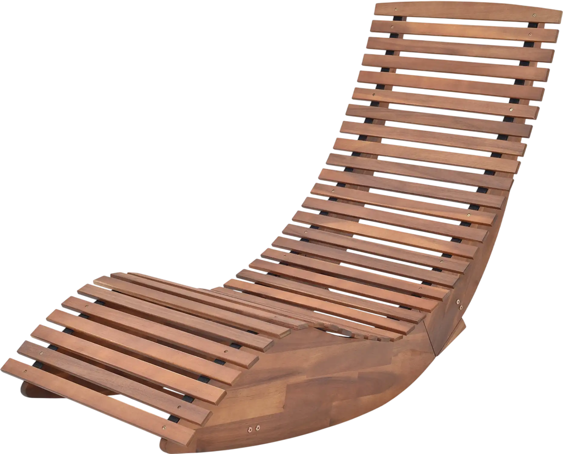 Costway Outdoor Acacia Wood Rocking Chair High Back Slatted Seat 47162895 New