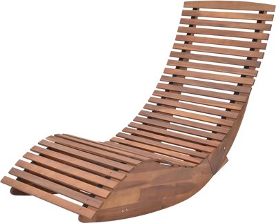 Costway Outdoor Acacia Wood Rocking Chair High Back Slatted Seat 47162895 New