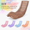 Outdoor acacia wood rocking chair with widened slatted seat, ideal for backyard relaxation and customizable with DIY.