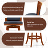 Wood swivel bar stool set of 2 features ergonomic backrest, faux leather upholstery, and convenient footrest for relaxation.