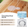 Natural blend wood wax oil in a clear finish, ideal for restoring and protecting outdoor and indoor furniture.