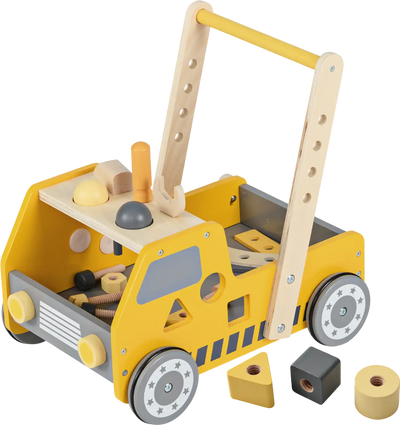 Costway 2-in-1 Wooden Baby Walker Adjustable Speed Bottom Storage 23958761 New