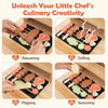 Wooden barbecue grill playset with accessories, featuring a chalkboard and sink for realistic cooking fun.