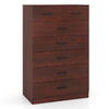 Wooden chest of drawers with seven spacious drawers, metal handles, and a charming wood grain finish for versatile.