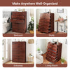 Wooden chest of drawers with 7 spacious drawers and metal handles, perfect for organizing any room efficiently.