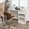 Wooden Computer Desk with CPU Stand-White - Gallery View 1 of 10