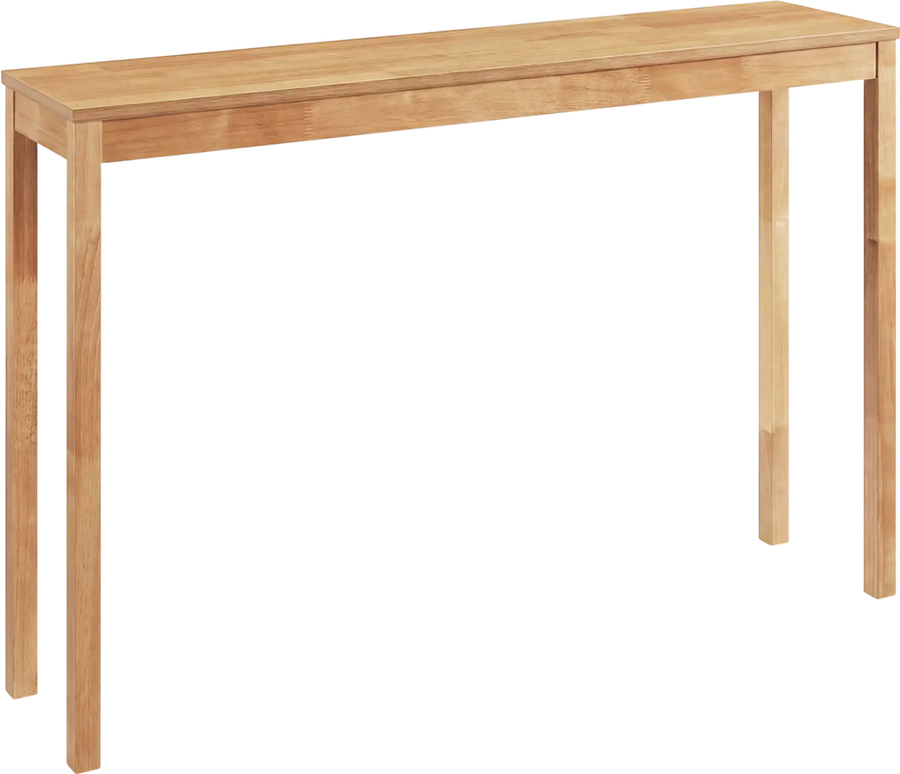 Natural wooden console table with a thickened top, perfect for tight spaces, featuring a smooth finish and solid rubber.