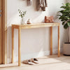 Natural wooden console table with thickened top, perfect for narrow spaces, featuring a smooth finish and solid rubber.