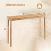 Wooden console table with dimensions 48" x 12" x 32", featuring a thickened top for modern farmhouse decor.