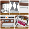 Wooden corner play kitchen with rotary knobs, practical hooks, and retro plaid curtains for imaginative play and.