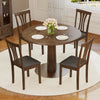 Brown wooden dining chairs set of 2 with linen fabric upholstery, perfect for home or restaurant dining settings.