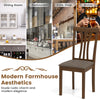 Wooden dining chair with brown rubber wood frame and linen fabric upholstery, perfect for home or restaurant settings.