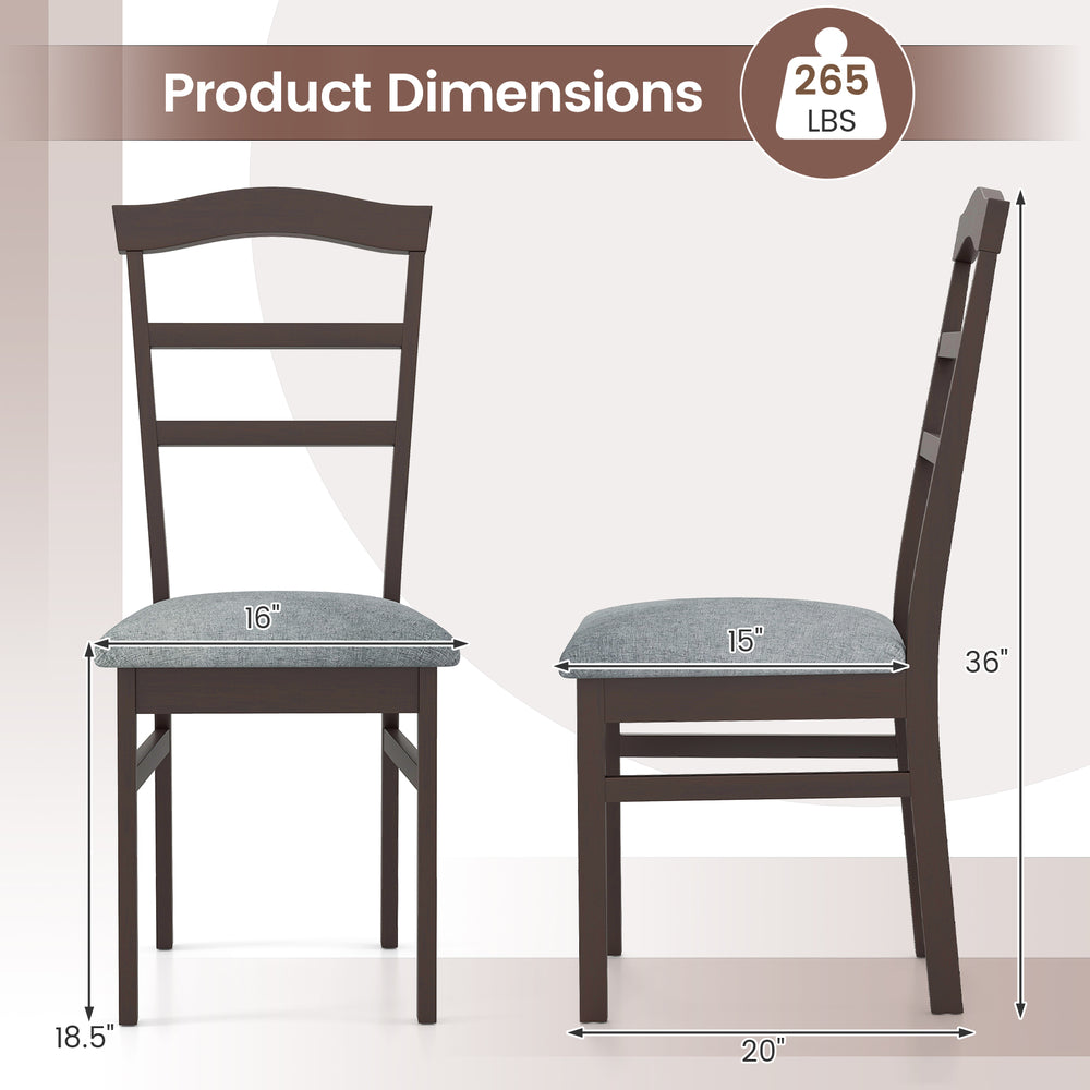 Wooden dining chair with linen fabric upholstery, ergonomic backrest, and rubber wood frame, ideal for kitchen or.