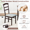 Wooden dining chair with rubber wood frame and linen fabric upholstery, featuring anti-slip footpads for stability.