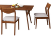 Wooden dining chair set of 2 in walnut finish with padded seats, perfect for dining rooms and cafes.