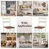 White wooden dining chair set of 2 with PU leather upholstery, ideal for home, restaurant, or coffee shop settings.