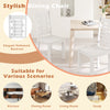 White wooden dining chair with elegant hollowed back, crafted from solid rubber wood for kitchen or dining room use.