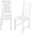 White wooden dining chair set of 2, crafted from solid rubber wood, ideal for dining rooms and cafes.