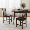 Wooden Dining Chair Set of 2 with Rubber Wood Frame and Padded Seat-Brown - Gallery View 1 of 10