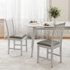 Wooden Dining Chair Set of 2 with Rubber Wood Frame and Padded Seat-White - Gallery View 1 of 10