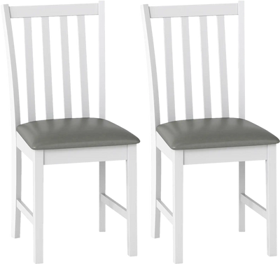 Costway Wooden Dining Chairs Set of 2 Rubber Wood Frame Padded Seat 33450167 New