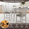 White wooden dining chair set of 2 with padded seats, crafted from durable rubber wood for dining rooms and cafes.