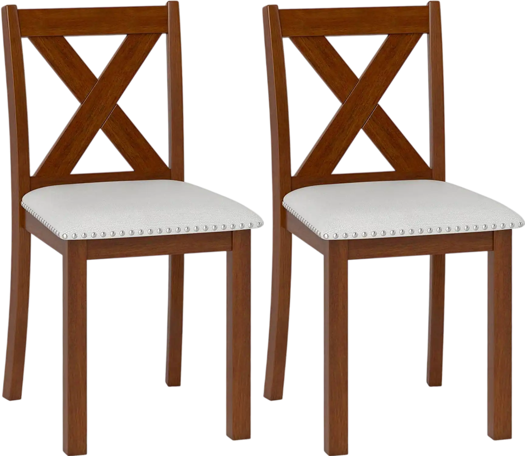 Costway Wooden Dining Chairs Set of 2 Padded Seat Curved Back 73024032 New