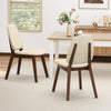 Mid-century modern wooden dining chairs set of 2 with upholstered seats, perfect for dining room or office use.