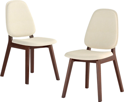 Costway Mid-Century Modern Upholstered Wooden Dining Chair Set of 2 Armless Side Chair 32635762 New