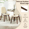 Mid-century modern wooden dining chairs set of 2 with natural rubber wood legs and upholstered cushions for comfort.