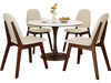 Mid-century modern wooden dining chair set of 4 with upholstered seats, perfect for dining rooms and versatile spaces.