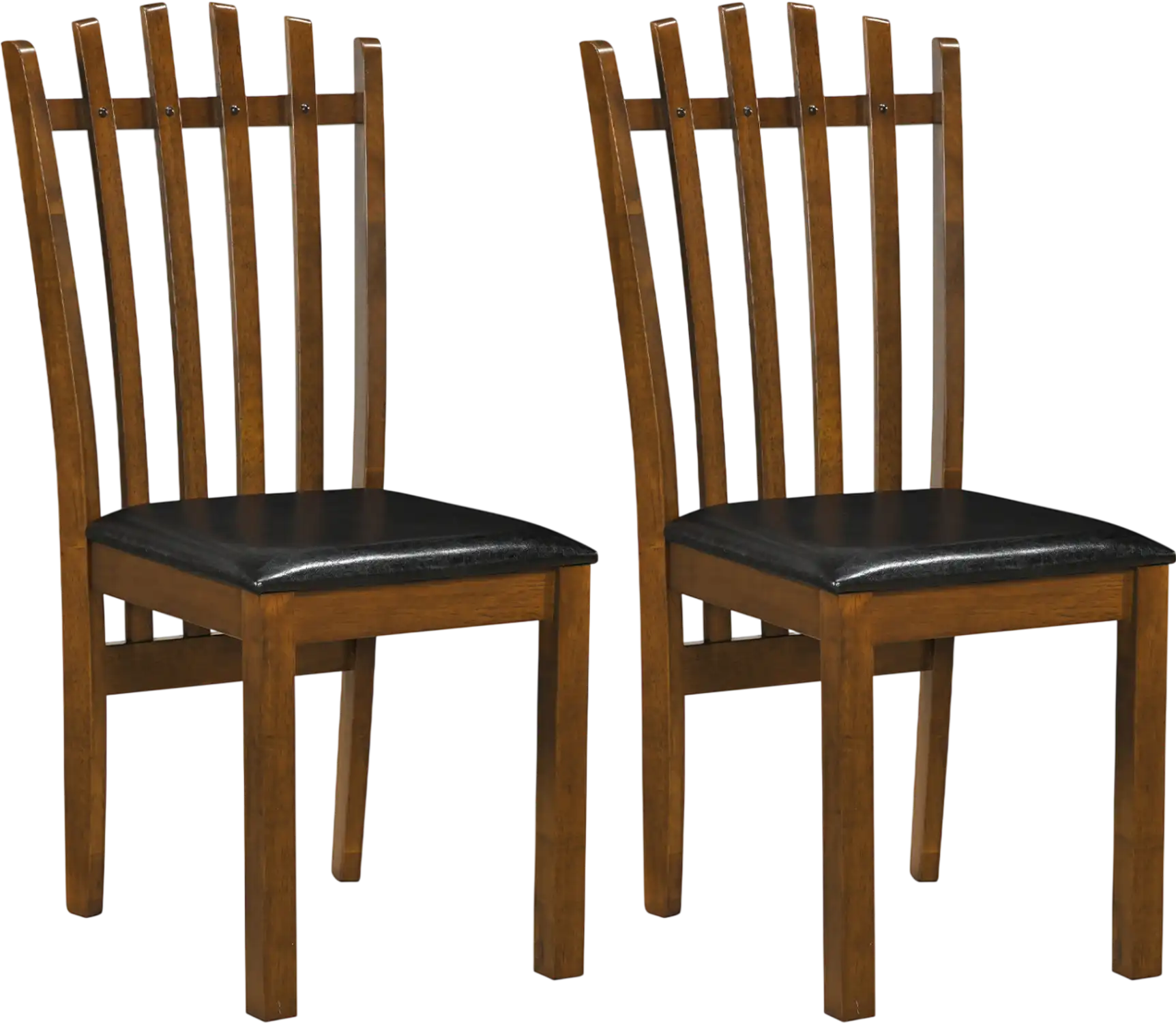 Costway Set of 2 Wooden Dining Chairs Spindle Back PU Leather Seat 60330094 New