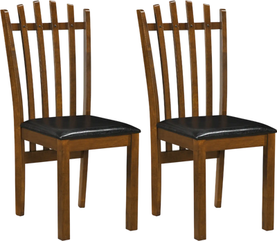 Costway Set of 2 Wooden Dining Chairs Spindle Back PU Leather Seat 60330094 New