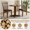 Wooden dining chair set of 2 features a spindle back and PU leather seat, crafted from solid rubber wood for durability.