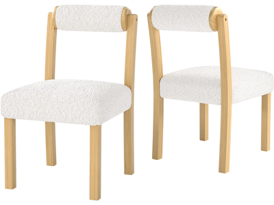 Costway Wooden Dining Chairs Rubber Wood Cylinder Back Set of 2 182496537 New