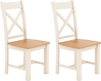 Costway Set of 2 Wooden Dining Chairs High Back Rubber Wood Frame 93257816 New