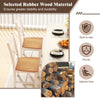 Wooden dining chairs set of 2 with high back, natural rubber wood frame, perfect for kitchen or dining spaces.