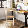 Natural wooden dining chair with high backrest, rubber wood frame, perfect for kitchen or study room use.