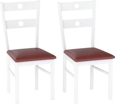 Costway Wooden Dining Chairs Set of 2 Armless Kitchen Chairs Hollowed Backrest 39535035 New