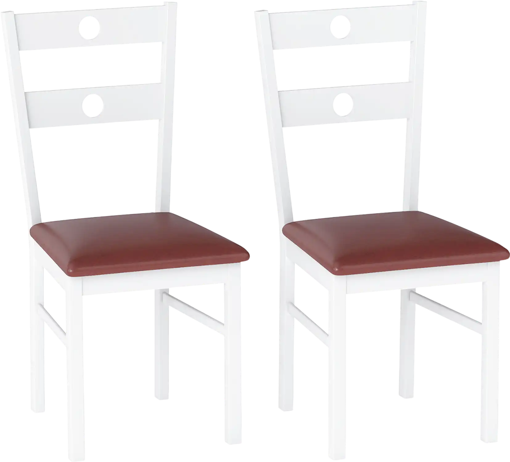 Costway Set of 2 Wooden Dining Chairs Armless Kitchen Hollow Backrest 39535035 New