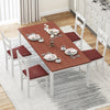 Armless wooden dining chairs set of 2 in white with upholstered seats, ideal for kitchens and dining rooms.