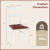 Wooden dining chair with hollowed backrest, upholstered seat, and sturdy rubber wood construction, ideal for kitchens.