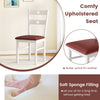 Armless wooden dining chair with waterproof PU leather seat, hollowed backrest, and ergonomic design for comfort.