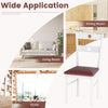Armless wooden dining chair with hollowed backrest, upholstered seat, ideal for kitchens and dining rooms.