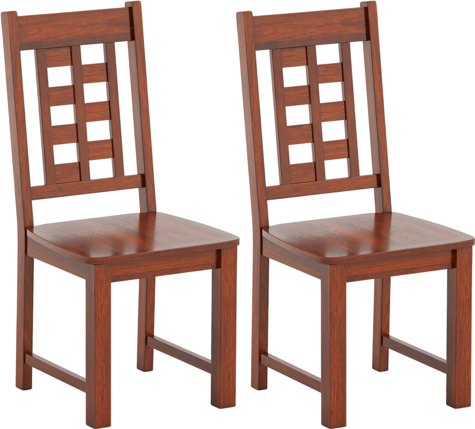 Costway Set of 2 Wooden Dining Chairs Solid Rubber Wood Kitchen Chair 896237415 New