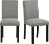 Set of 2 wooden dining chairs with soft cushions and nailhead trim, featuring bent wood legs for stylish comfort.