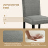 Close-up of the upholstered seat with premium linen fabric and soft sponge cushioning for added comfort in dining.