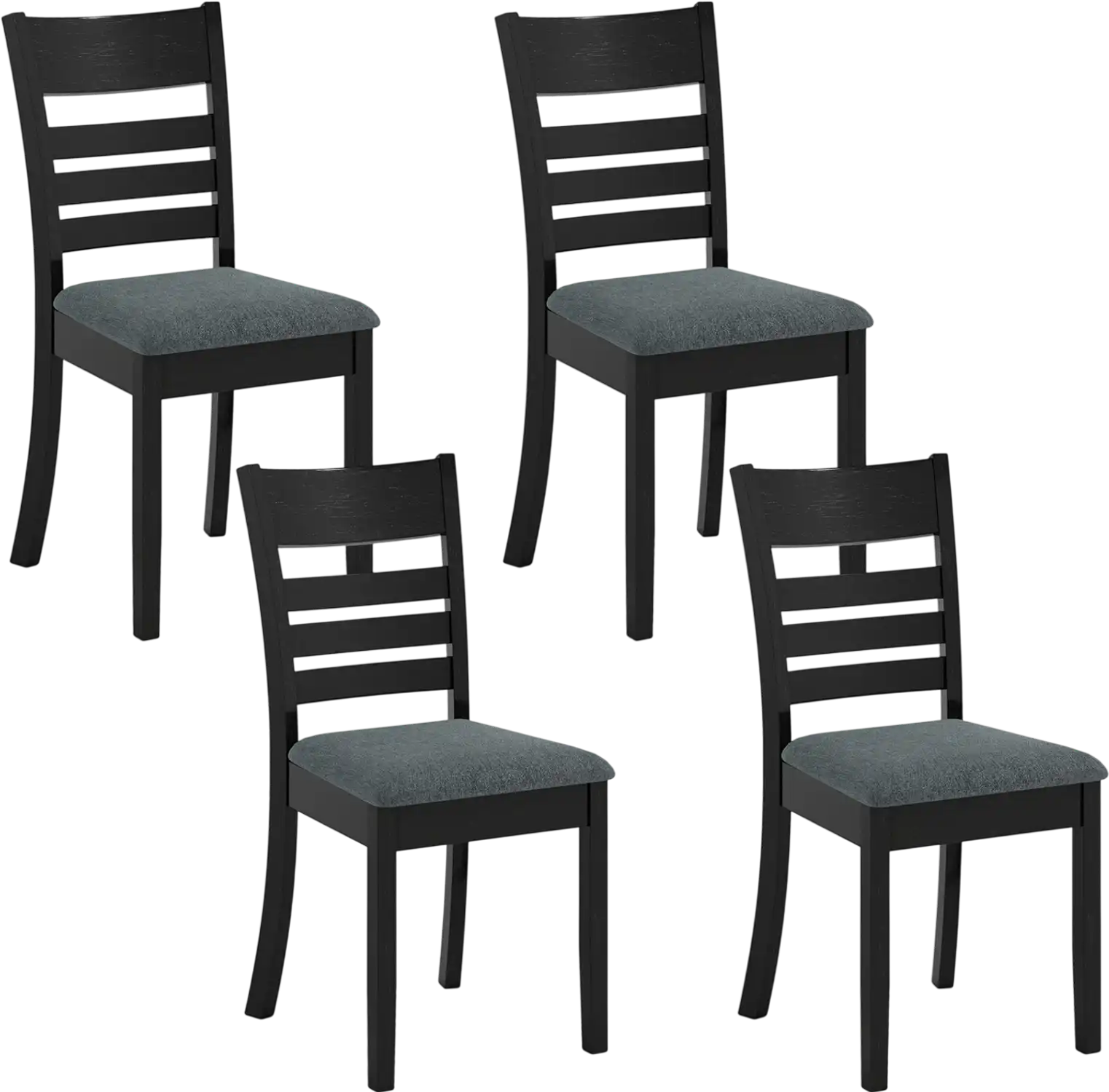 Costway Upholstered Wood Dining Chairs Set of 4 Rubber Wood Frame 25717281 New