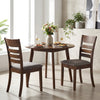 Wooden Dining Chairs Set of 2 Upholstered Kitchen Chairs with Rubber Wood Frame-Brown - Gallery View 1 of 9